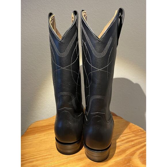 Alvies Boots Men 8.5 D Black Leather Classic Western * Display Pair * NWOB main image 7